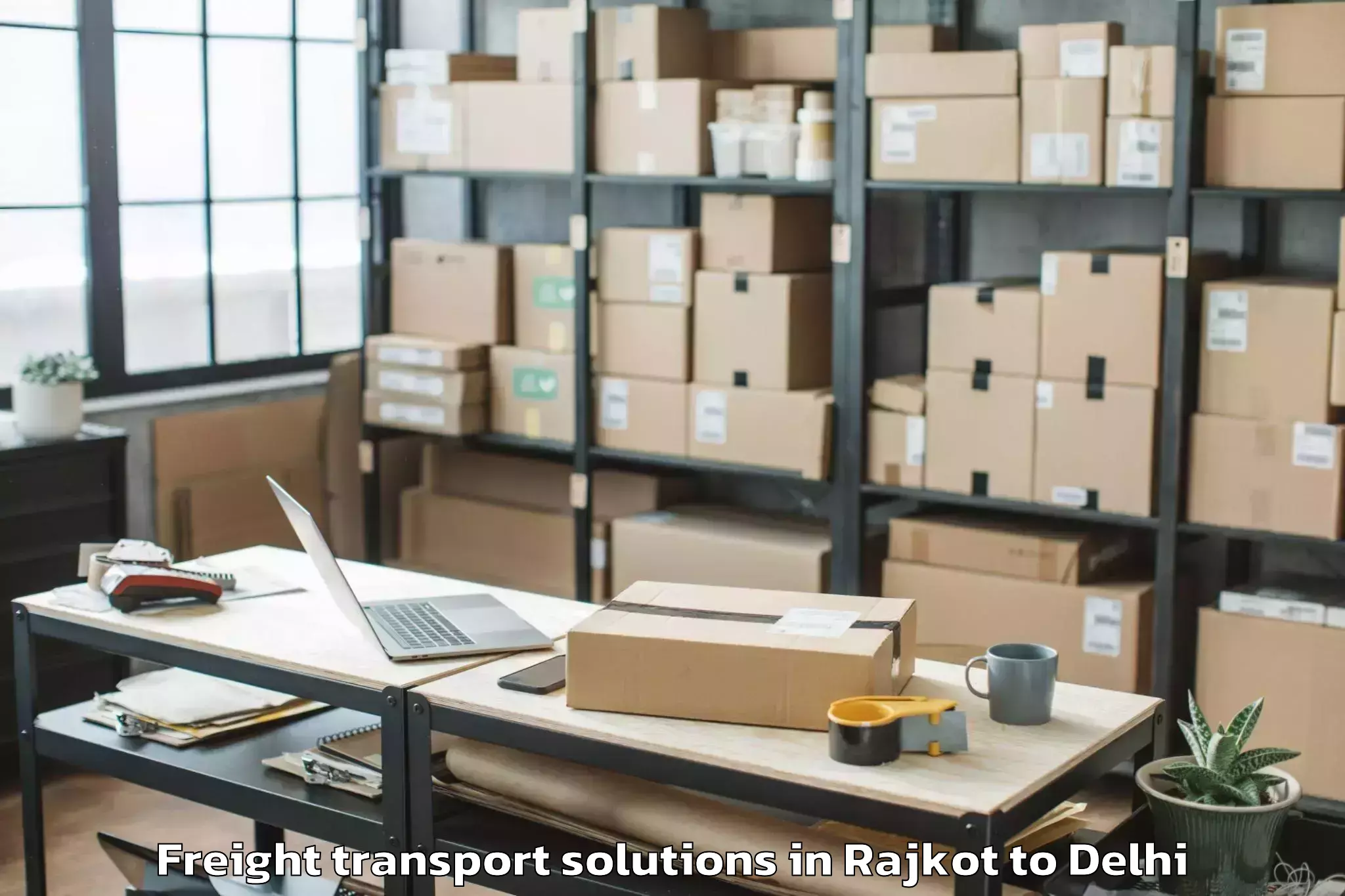 Easy Rajkot to Patel Nagar Freight Transport Solutions Booking